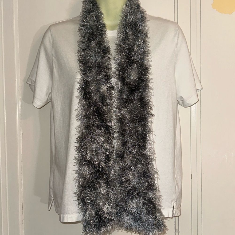 Silvery gray winter‎ magic scarf